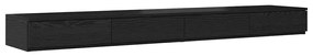 Gavetas de Cama vidaXL Pretas 180x36,5x16,5 cm em Madeira de Engenhari
