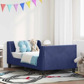 vidaXL Estrutura de Cama Infantil com Cabeceira Azul Polícia