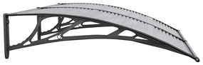 Toldo de porta 150x100 cm policarbonato preto