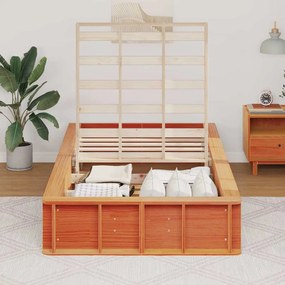 Estrutura da Cama Castanho-mel 90 x 190 cm Madeira maciça