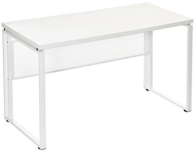 HOMCOM Secretária multifuncional estável com pés ajustáveis 135x60x75 cm Branco