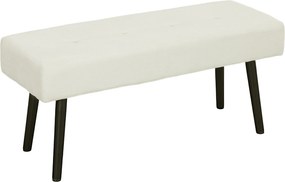 HOMCOM Banco de Pé de Cama em Bombazina com Assento Acolchoado, Design Capitoné e Pernas de Aço para Quarto Branco Creme | Aosom Portugal