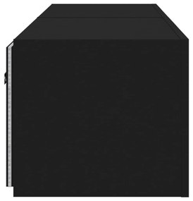 Móveis de parede p/ TV com luzes LED 2 pcs 80x35x31 cm preto