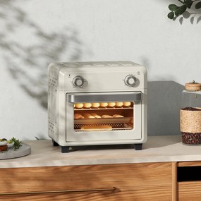 Fritadeira sem óleo de 10 L, mini-forno de ar quente de 1 000 W com temperatura regulável entre 80 °C e 230 °C, temporizador, 32 x 27,2 x 29,8 cm