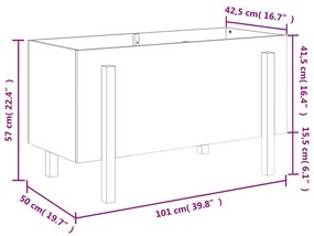 Canteiro elevado jardim 101x50x57 cm pinho maciço castanho-mel