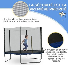 Trampolim de exterior com rede de segurança de Ø305 cm para crianças e adultos