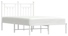 Estrutura de cama com cabeceira 120x200 cm metal branco