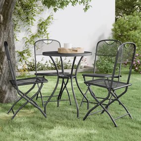vidaXL Cadeiras jardim dobráveis 4 pcs malha metal expandido antracite
