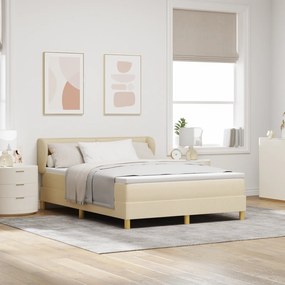 Cama Box com Colchão vidaXL Creme 140x200 cm Tecido