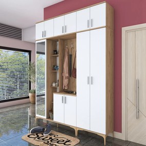 Cabideiro EA121 – Nogueira e Branco – 180x240x37,5 cm