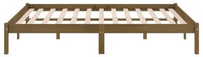 Estrutura de cama 200x200 cm pinho maciço castanho mel