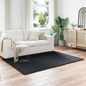 vidaXL Tapete de Pelo Sintético de Coelho Olite Preto 120 x 170 cm