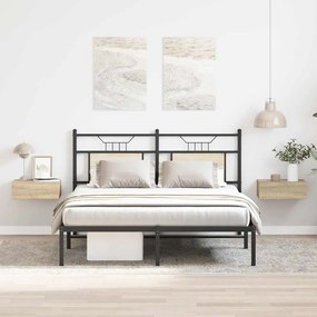 Mesa cabeceira suspensa 2 pcs derivados madeira carvalho sonoma