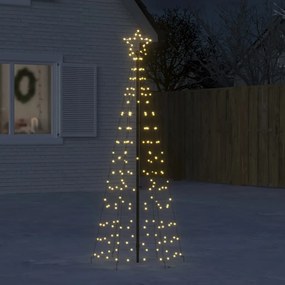 vidaXL Árvore de Natal LED com Spikes 220 LEDs Branco Quente 180 cm