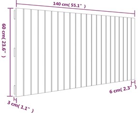 Cabeceira de parede 140x3x60 cm pinho maciço castanho-mel