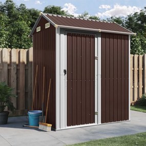 vidaXL Abrigo de jardim 192x152,5x237 cm aço galvanizado castanho