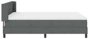 Cama Box Spring com Colchão Cinza Escuro, 140 x 200 cm, Tecido
