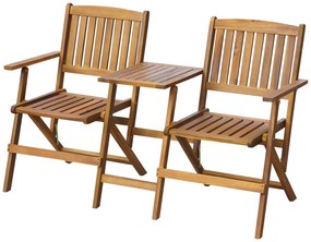 Banco de jardim dobrável com mesa acácia maciça 140 cm