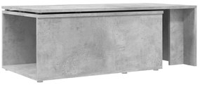Mesa de centro 150x50x35 cm contraplacado cinzento cimento