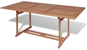 43034 vidaXL Mesa de jardim 180x90x75 cm madeira teca maciça