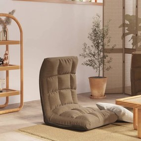 vidaXL Colchão/cadeira de piso dobrável tecido cinzento-acastanhado