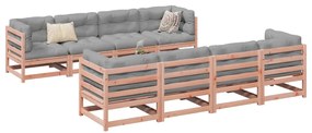 vidaXL 9 pcs conj. sofás jardim c/ almofadões madeira abeto-de-douglas