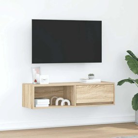 vidaXL Móvel p/ TV 100x31x25,5 cm madeira processada carvalho sonoma
