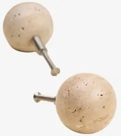 Pack De 2 Puxadores Em Pedra Natural E Aço Inoxidável Wilster Travertino - Sklum