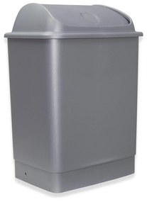 Balde Lixo com Tampa Basculante Cinza 26l 36X30X51cm