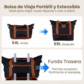 Conjunto de 5 malas rígidas em ABS com 3 tamanhos, pega telescópica, rodas duplas de 360°, fecho de segurança, expansível, bolsa de higiene e bolsa de