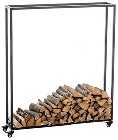 Suporte para lenha Hetta 25 x 100 x 150 cm Preto