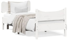 Estrutura de cama com cabeceira 90x190 cm pinho maciço branco