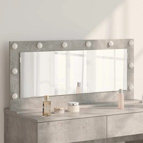 vidaXL Espelho de Maquilhagem com Luzes LED Cinza Concreto 100x45x18 cm