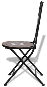 Conjunto bistrô azulejos de cerâmica 3 pcs terracota e branco