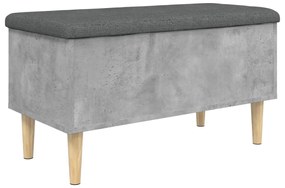 Banco de arrumação 82x42x46cm derivados madeira cinza cimento
