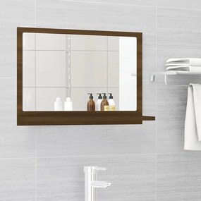 Espelho WC 60x10,5x37 cm derivados de madeira carvalho castanho