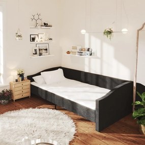 Sofá-cama c/ saída USB 90x200 cm tecido preto