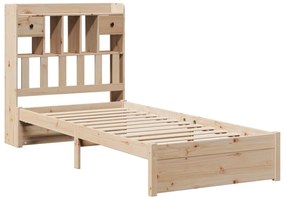 Cama com estante sem colchão 90x190 cm pinho maciço
