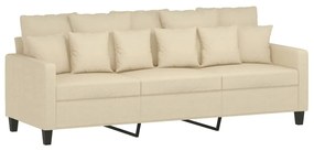 2 pcs conjunto de sofás com almofadões tecido cor creme
