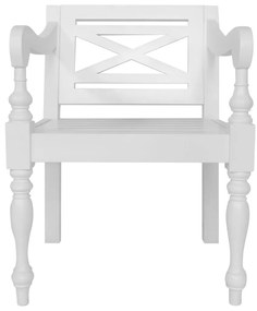 Cadeiras Batávia 2 pcs madeira de mogno maciça branco