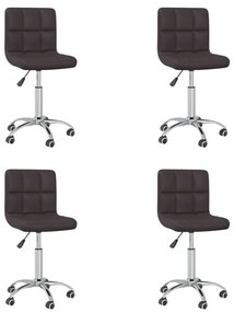 vidaXL Cadeiras de jantar giratórias 4 pcs couro art. castanho