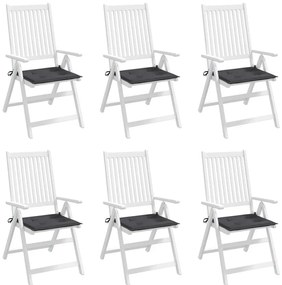 Almofadões p/ cadeiras jardim 6pcs 40x40x4 cm oxford antracite