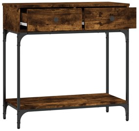 Mesa consola 75x34,5x75 cm derivados de madeira carvalho fumado