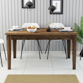 Mesa de Jantar "Milano" com Arrumação – 145x88x75 cm – Nogueira – Desi