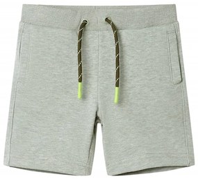 Calções de criança com cordão caqui-claro mesclado 128