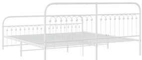 Estrutura de cama com cabeceira e pés 193x203 cm metal branco