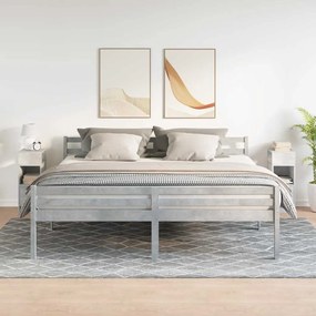 Mesas de cabeceira 2pcs com gaveta 25x31x66 cm cinzento cimento