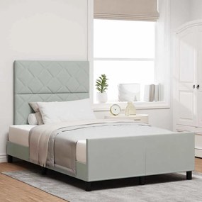 vidaXL Cama Box com cabeceira Cinzento-claro 120 x 190 cm Veludo