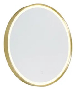 Espelho de casa de banho dourado 50 cm Incl. LED Regulável em 3 níveis com toque redondo - Miral