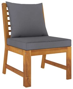 5 pcs conjunto lounge de jardim c/ almofadões acácia maciça